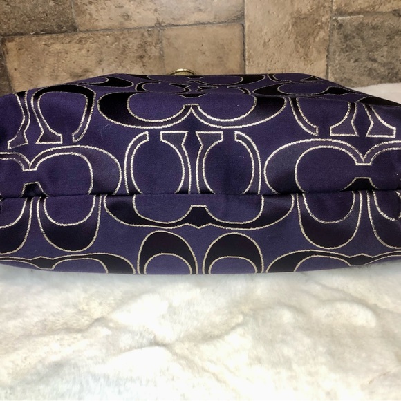 Coach Poppy Purple/Gold Tote Sz (L) - Picture 8 of 16